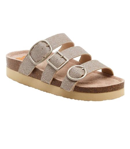 Womens/ladies Astor Glenn Glitter Sandals Gold Rocket Dog