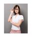 T-shirt À Manches Courtes Et Col Mandarin Femme Blanc Kustom Kit-4
