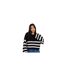 Womens/ladies Striped Cropped Jumper Black Brave Soul-1