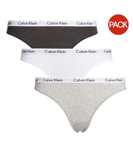 Pack Of 3  Womens/ladies Carousel Briefs  Grey Calvin Klein