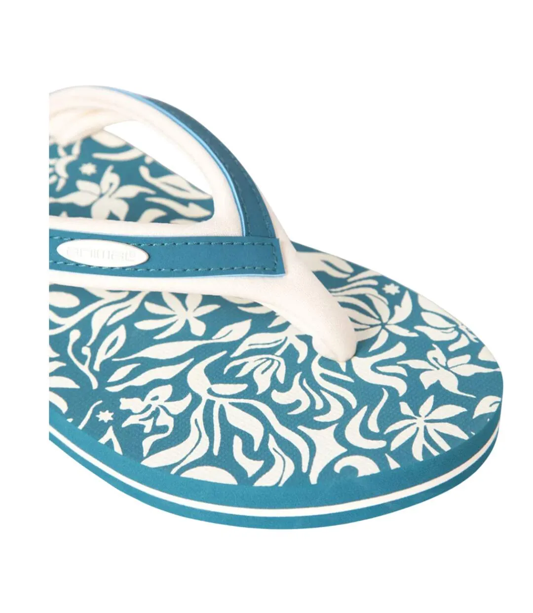 Womens/ladies Swish Patterned Flip Flops Turquoise Animal-4