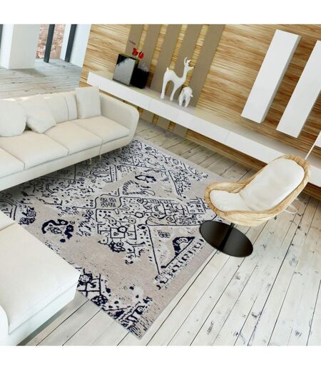 Tapis kilim fait à la main en coton motif géométrique