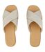 Womens/ladies Mae Crossover Strap Sliders Silver Toms-3