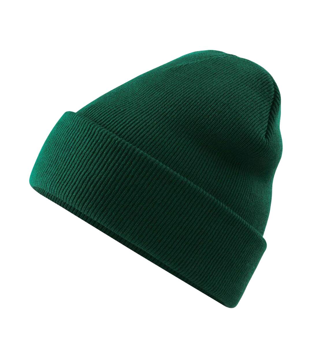 Bonnet Motif/style À Revers Original Vert Bouteille Beechfield-3