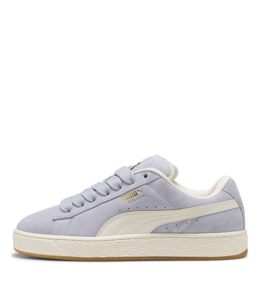 Womens/ladies Xl Leo Leopard Print Suede Trainers Pale Blue Puma-2