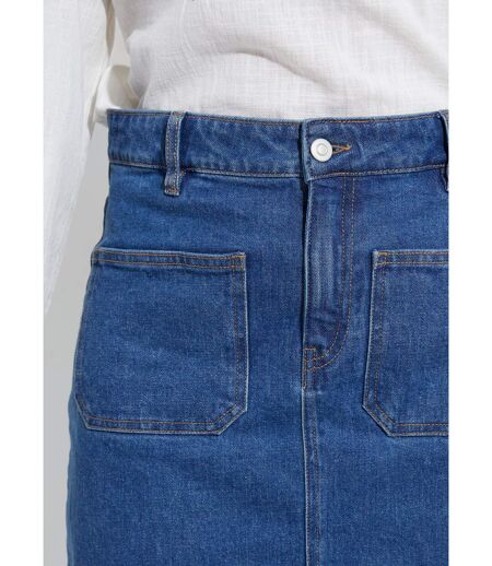 Jupe droite courte en jean 4 poches