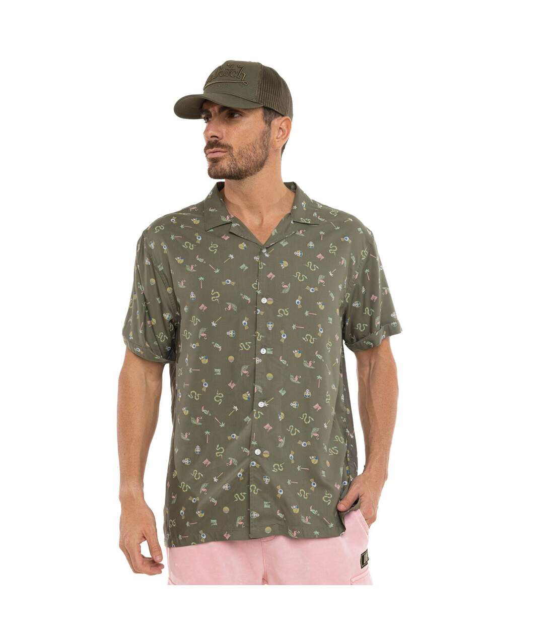 Chemise homme fluide manches courtes en viscose imprimée Sum Vondutch-1