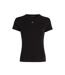 Womens/ladies Logo Ribbed Fitted T-shirt Black Tommy Jeans-2
