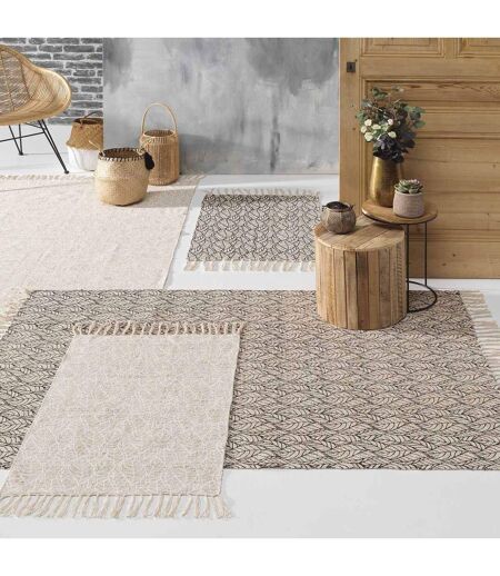 Tapis Déco à Franges Kalinda 120x170cm Blanc