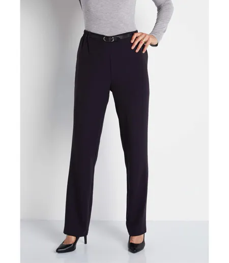 Pantalon infroissable taille semi élastiquée