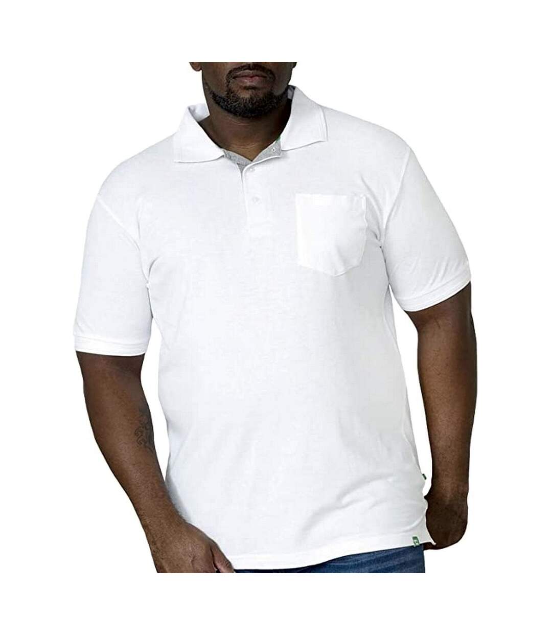 Polo grant homme blanc Duke-2