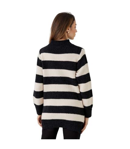 Principles Womens/Ladies Striped High-Neck Sweater (Black/White) - UTDH6497