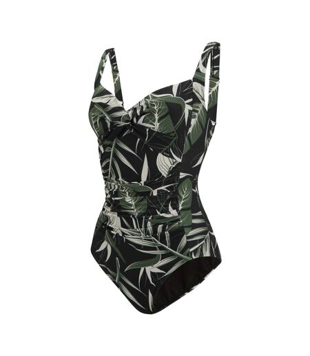 Womens/ladies Sakari Tropical Tummy Control One Piece Swimsuit Dark Tropical Regatta
