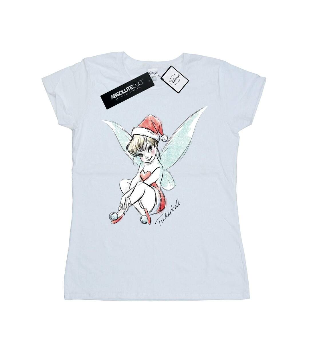 Disney T-shirt en coton Femme/Femme Fée Clochette de Noël (Blanc) - UTBI43841-1