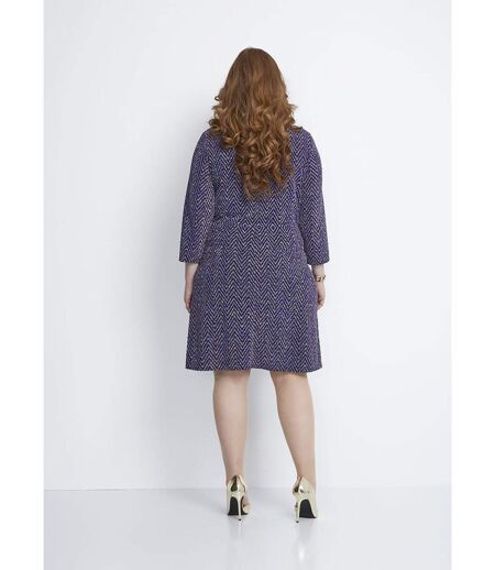 Robe courte effet cache-coeur maille pailletée