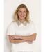 Blouse col pailleté sequins manches courtes-4