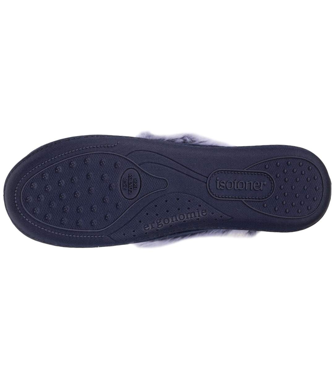 Isotoner Chaussons Charentaises femme détails fausse fourrure-4