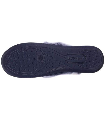 Isotoner Chaussons Charentaises femme détails fausse fourrure