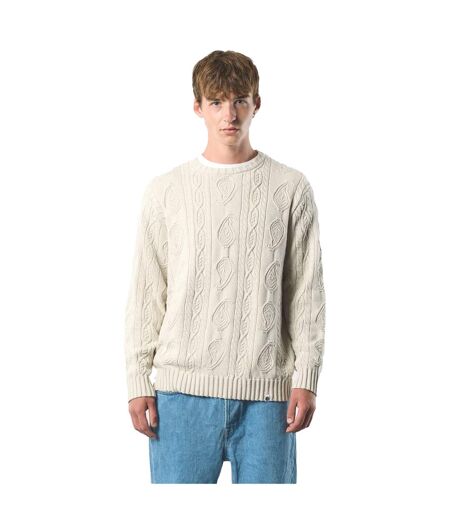 Mens Marylebone Cable Knit Long-sleeved Sweater Top Grey Pretty Green