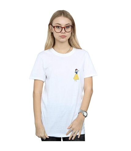 Disney Princess Womens/Ladies Snow White Chest Cotton Boyfriend T-Shirt (White)