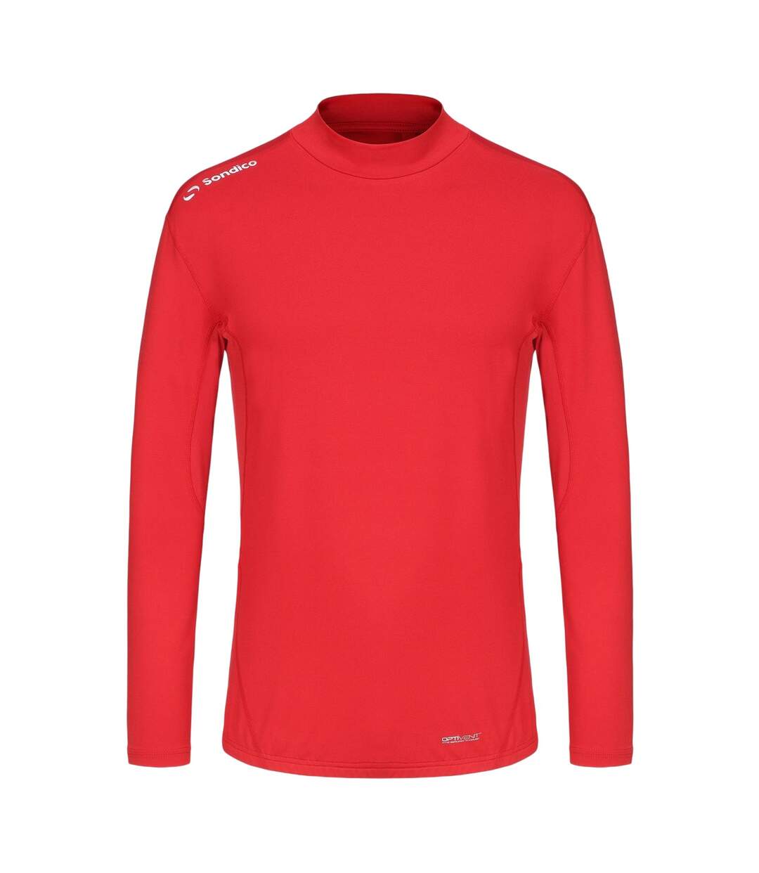 Mens Mock Neck Base Layer Top Red Sondico-1