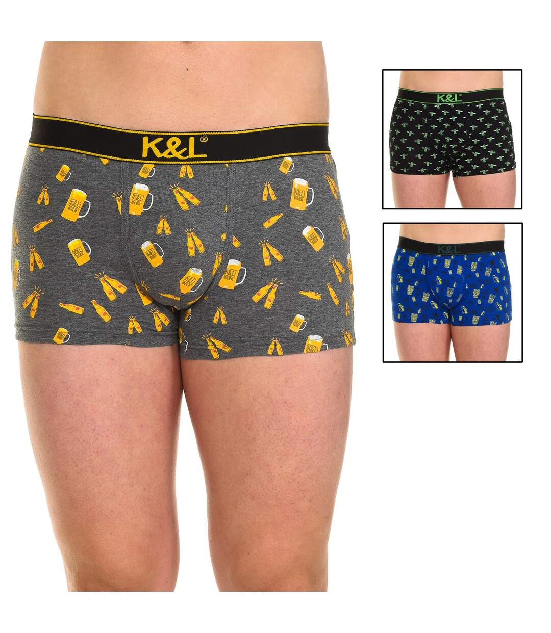 Pack-3 Boxers Funny tissu respirant KL3009 homme-2