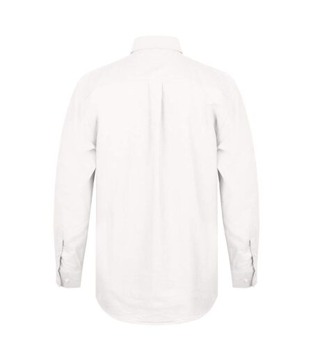 Henbury Mens Long Sleeve Classic Oxford Work Shirt (White) - UTRW637