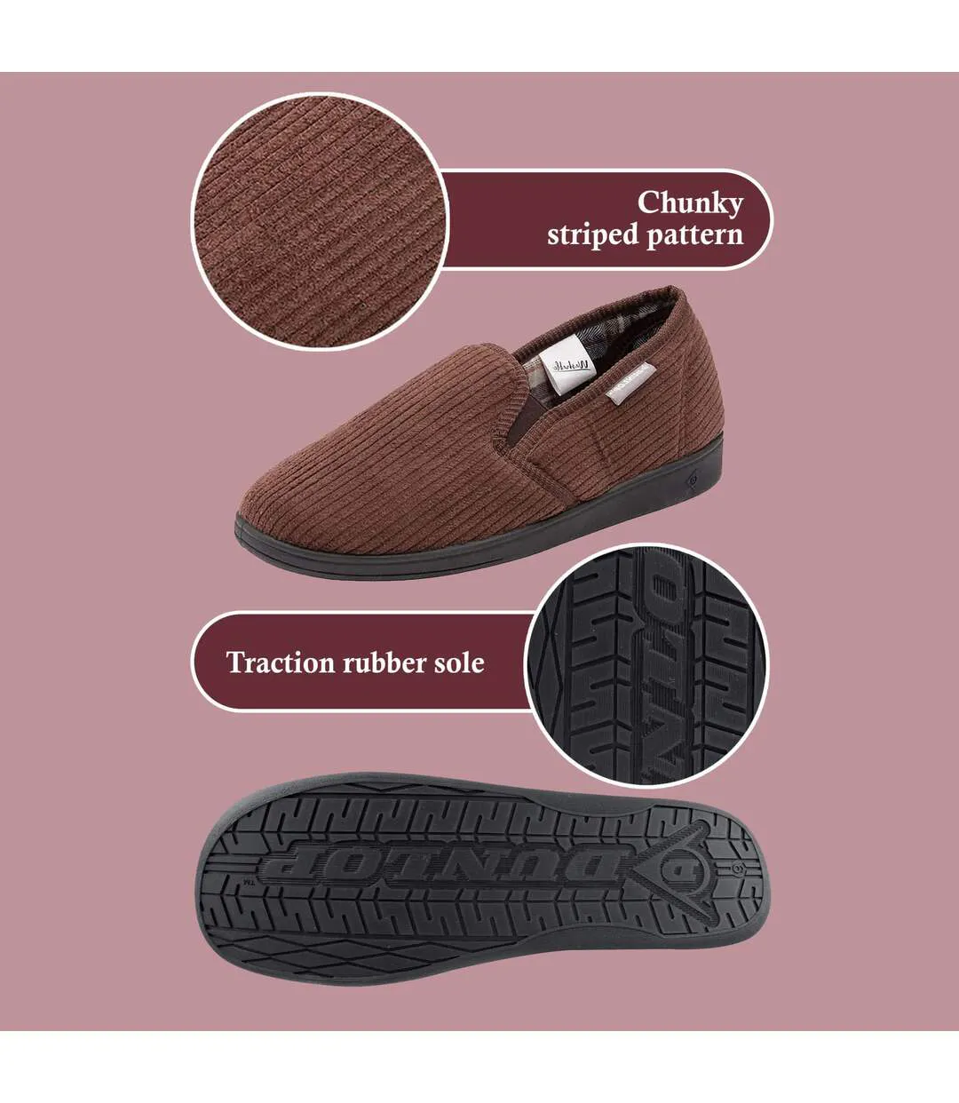 Pantoufles doublées tartan pour hommes avec mousse à mémoire de forme-3