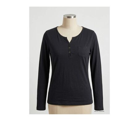 Tee-shirt noir MAYFLOWER NABAB4 à manches longues : l'essentiel chic en pur coton