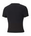 Womens/ladies Sportstyle Classic V Neck Crop T-shirt Black Puma-3