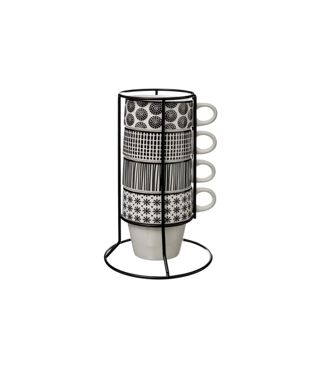 Lot de 4 Mugs sur Rack Bohemia 26cl Blanc-1
