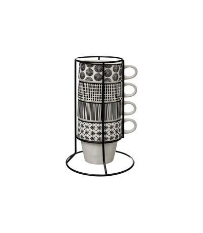 Lot de 4 Mugs sur Rack Bohemia 26cl Blanc
