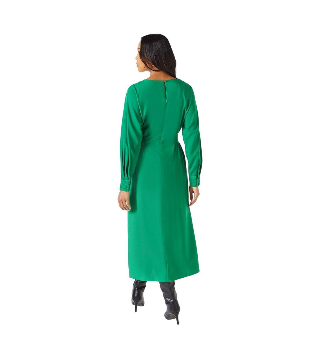 Womens/ladies crepe waist detail midi dress green Principles-2