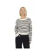 Pull Motif/style À Rayures Femme Blanc Cassé Noir Brave Soul-1