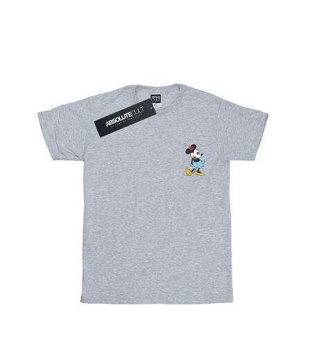 Disney Femme/Ladies Minnie Mouse Kick Chest Cotton Boyfriend T-Shirt (Gris sportif) - UTBI36511