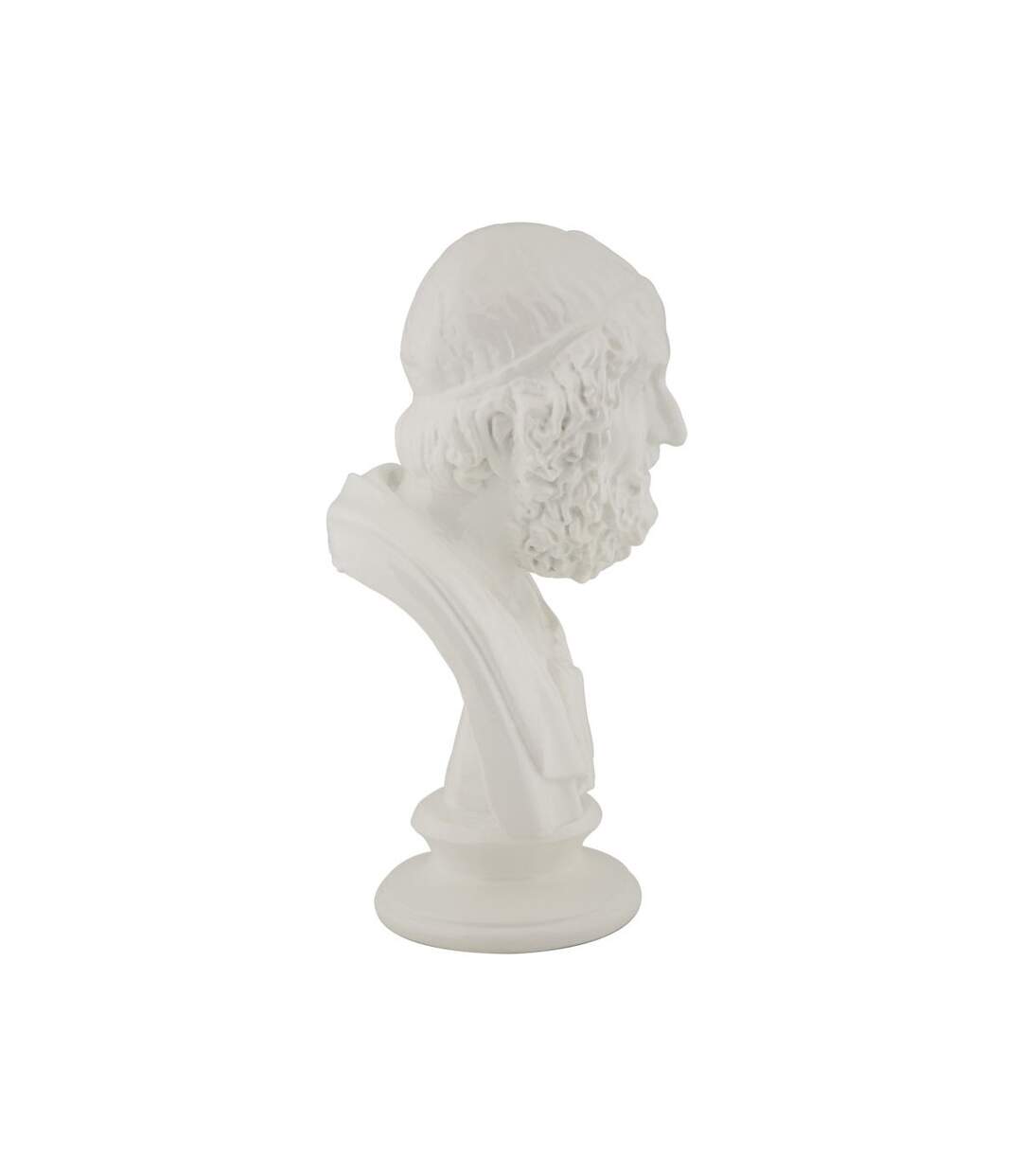 Buste Homme en Résine Sage 25cm Blanc-2