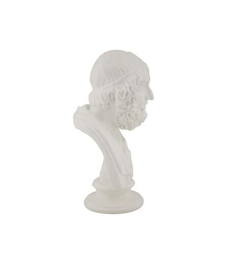Buste Homme en Résine Sage 25cm Blanc