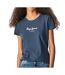 T-Shirt gris/bleu femme pepe jeans new virginia-1