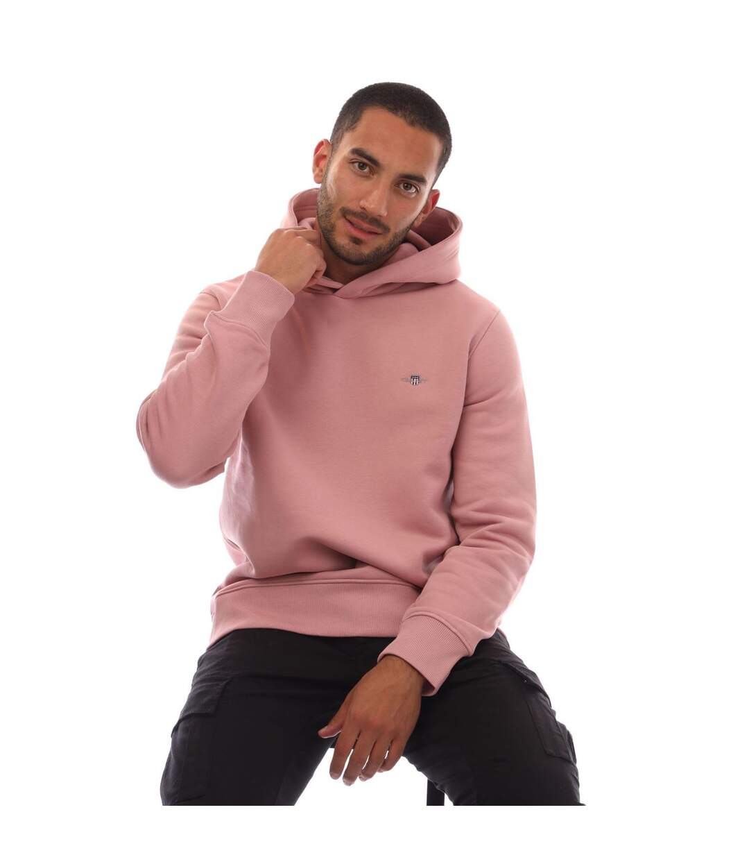 Sweat À Capuche Homme Rose Gant-4