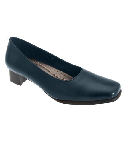 Mod Comfys Womens/Ladies Plain Leather Court Shoes (Navy) - UTDF484