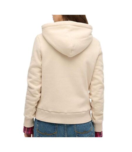 Sweat beige femme superdry floral hood - l