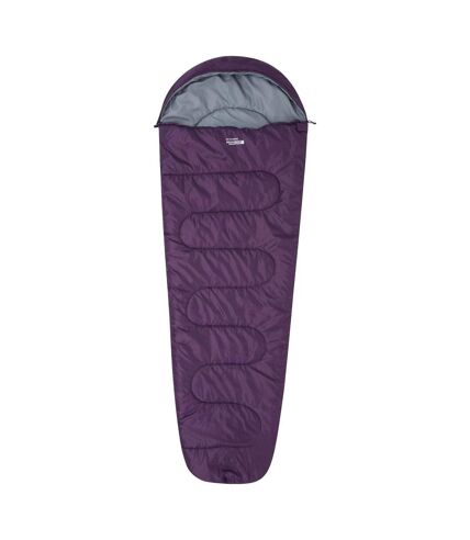 Unisex adult basecamp 250 summer mummy sleeping bag one size purple Mountain Warehouse