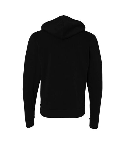 Bella + Canvas Adults Unisex Full Zip Hoodie (Black)