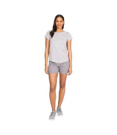 Womens Carolyn Short Sleeved Patterned T Shirt Grey Trespass