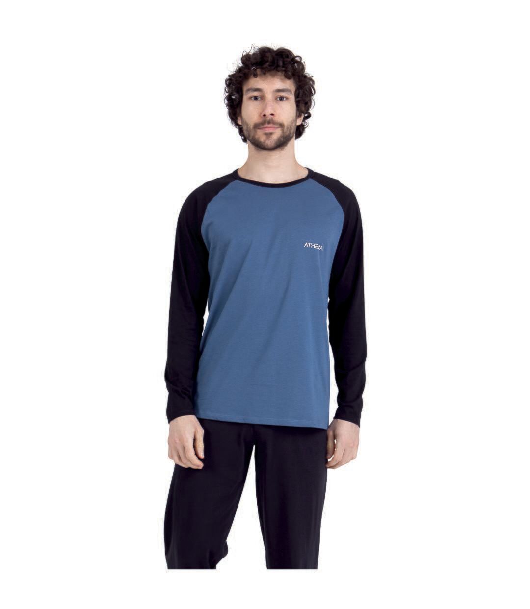 Pyjama long col rond homme Ecopack Construction Athena-1