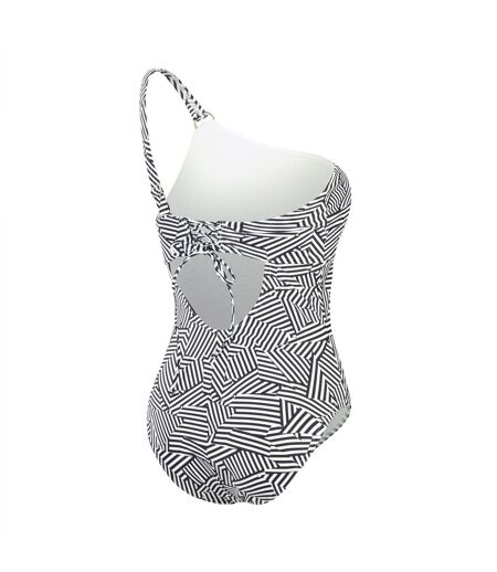 Womens/ladies asymmetric one piece swimsuit black/white Speedo