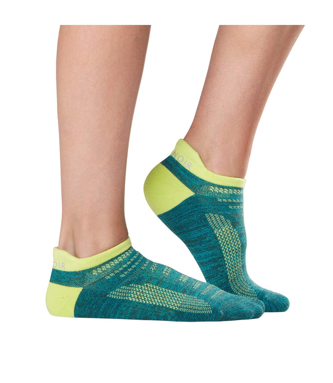 Chaussettes de sport femme bleu sarcelle / vert fluo Tavi Noir