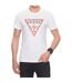 T-shirt Motif/style Triangulaire Homme Blanc Guess-1