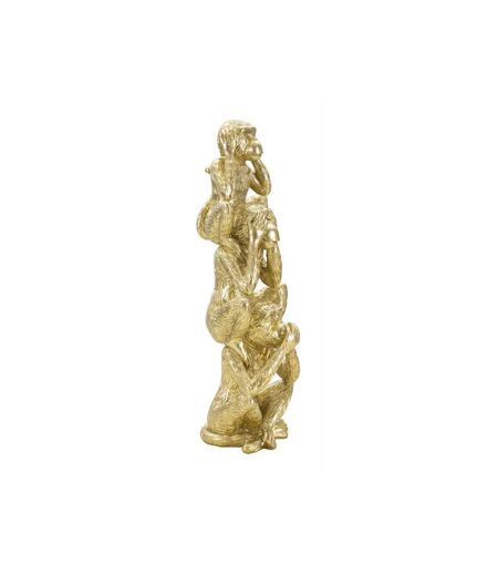 Statuette Déco Pyramide 3 Singes 30cm Or