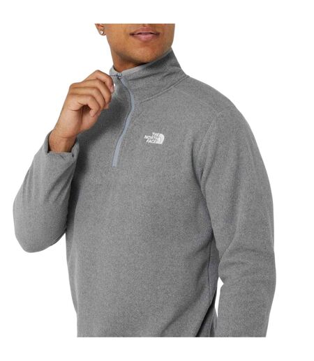 Mens Glacier Fleece Quarter Zip Sweatshirt Mid Grey The North Face